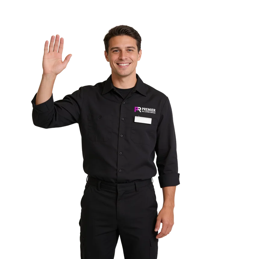 Premier Rug Cleaning technician in uniform