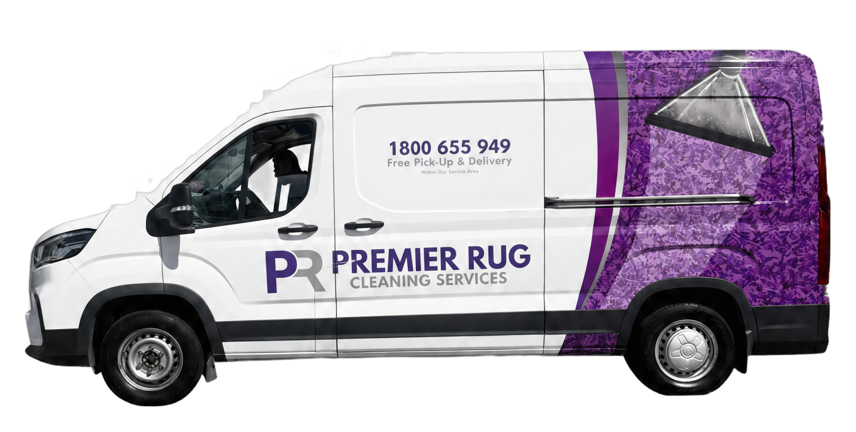The Premier Rug Cleaning pickup and delivery van