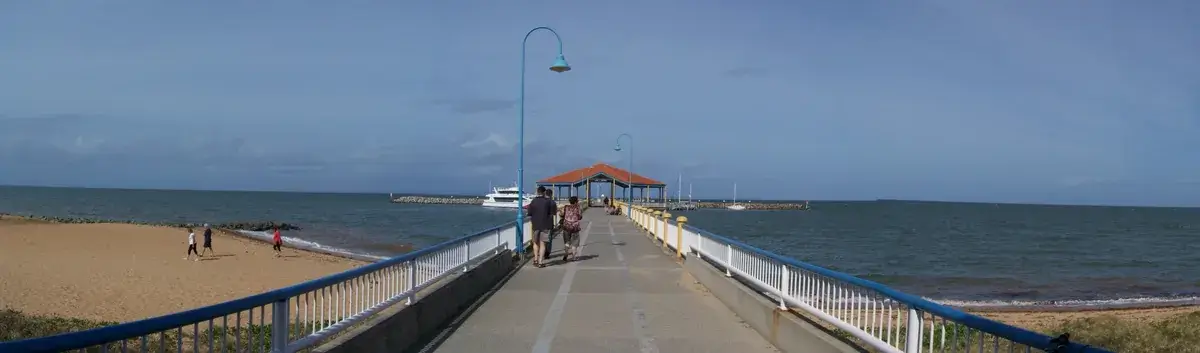 The Redcliffe jetty stretching out over Moreton Bay