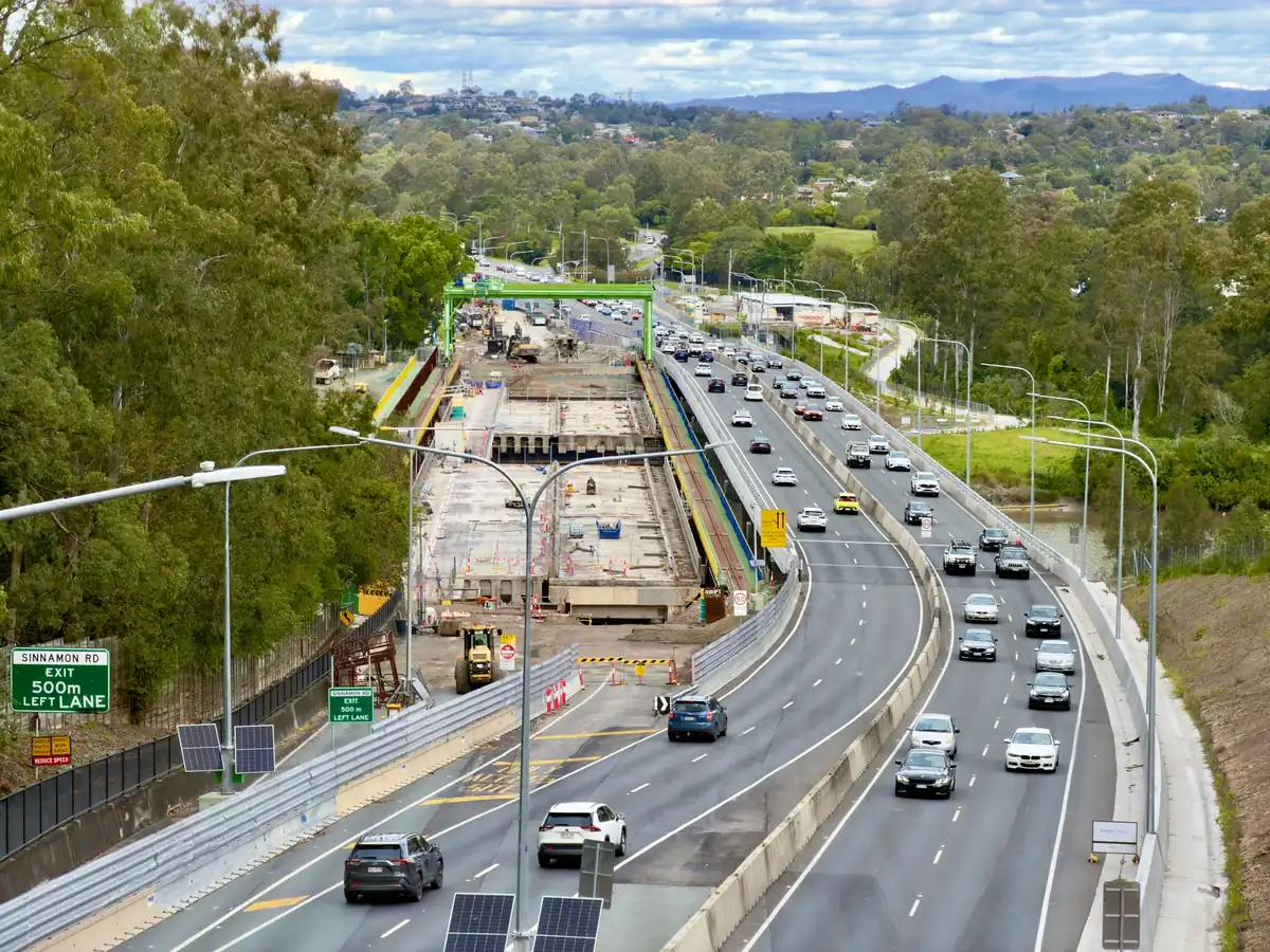 Work on the Centenary Bridge duplication in June 2026
