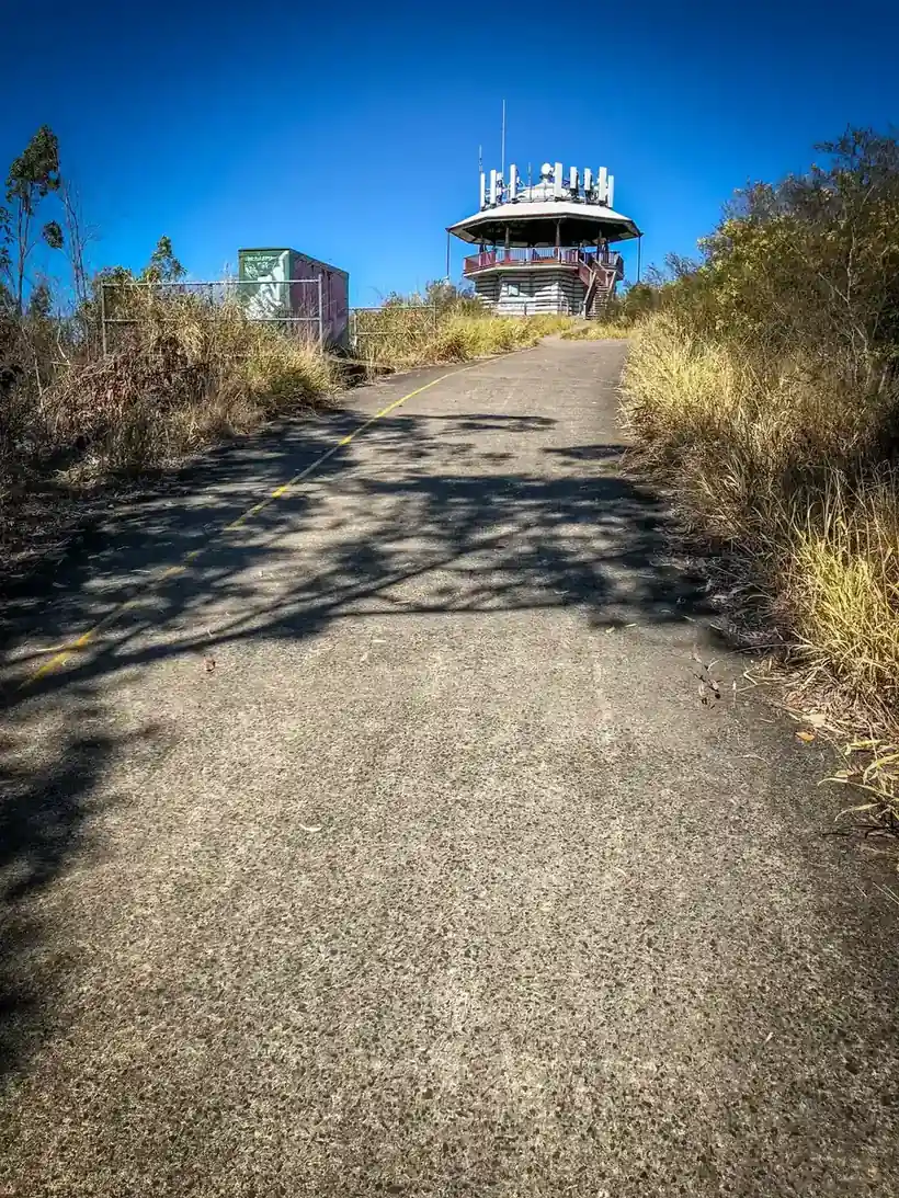 The walking path climbing to the Wild Horse Mountain lookout