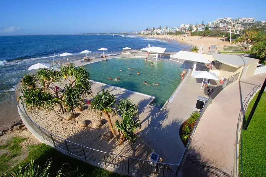 The oceanfront swimming pool on the rocks at Kings Beach