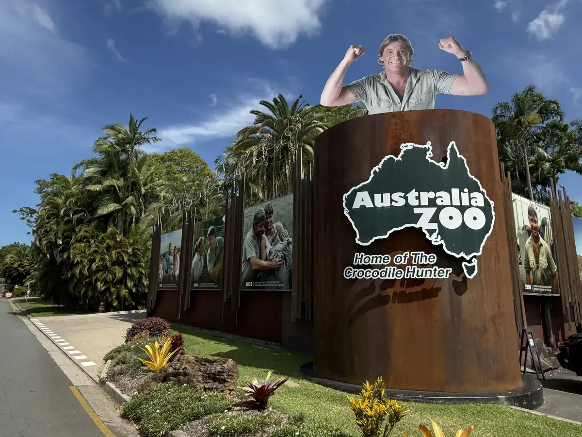 Entrance area at Australia Zoo on a clear day